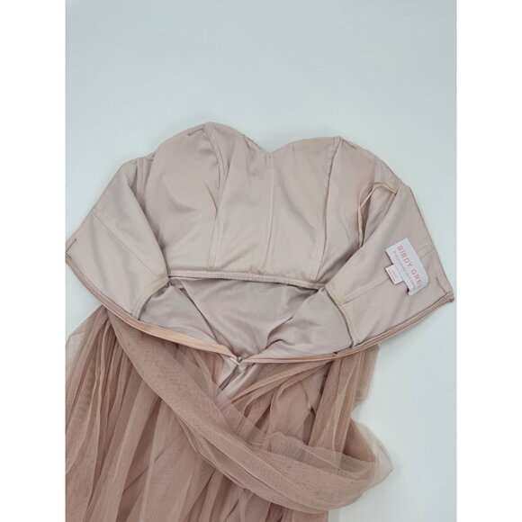 Birdie Grey Christina One-Shoulder Rose Tulle Floor-Length Formal Dress Size Sma - Picture 7 of 8